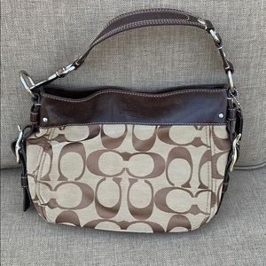 Authentic brown and tan Coach shoulder bag